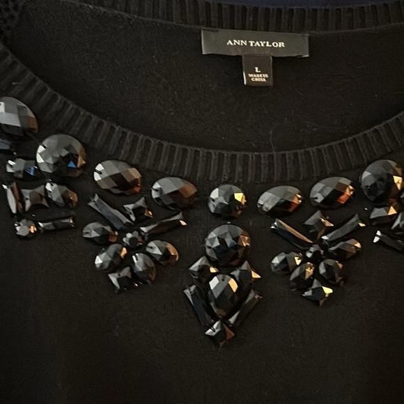 Black Ann Taylor jeweled sweater dress - Picture 3 of 3